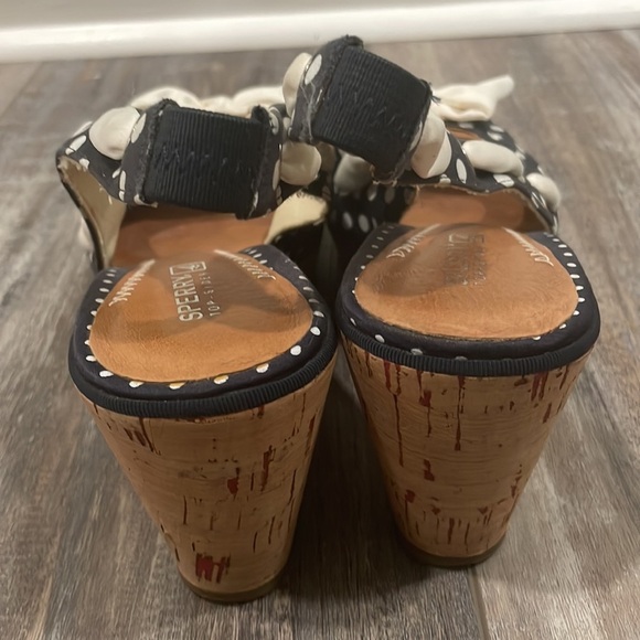 Sperry Southport Navy Polkadot Wedge Sandals - Picture 7 of 7